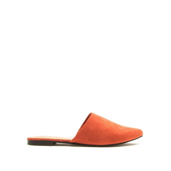 Brick Vegan Suede Mule Flats - Picture 2 of 6